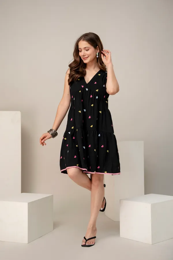 Black_Cotton_Floral_Print_Tiered_Fit_and_Flare_Dress_for_Women