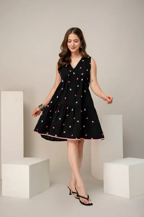 Black_Cotton_Floral_Print_Tiered_Fit_and_Flare_Dress_for_Women