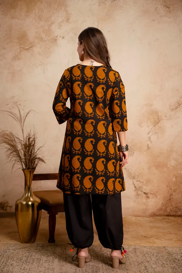Black_Cotton_Paisley_Print_Kurta_with_Palazzo_for_Women