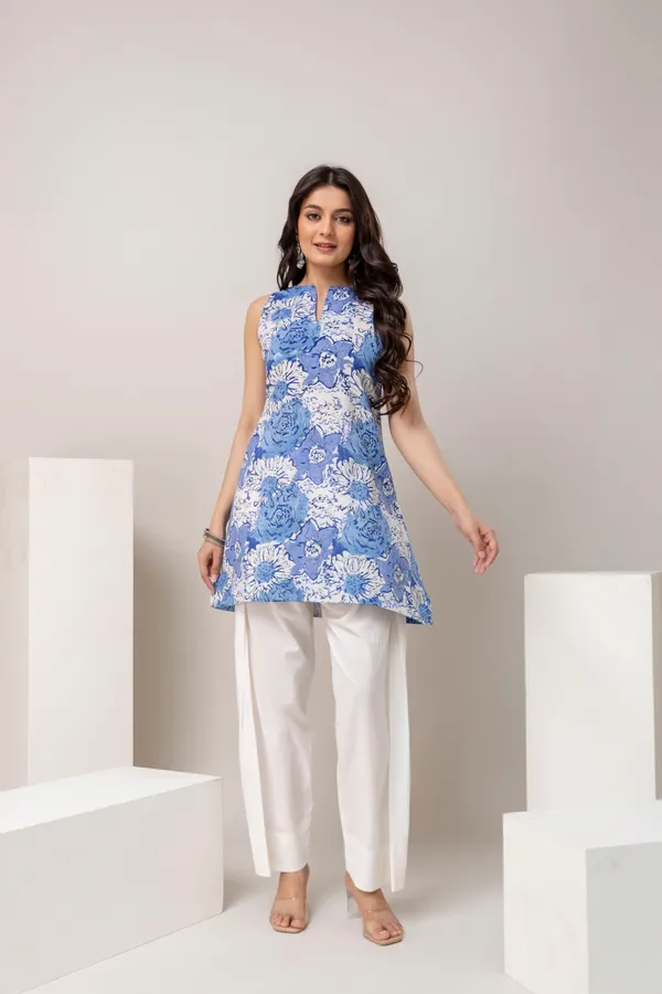 Blue_Pure_Cotton_Premium_Coord_Set_Farsi_For_Women