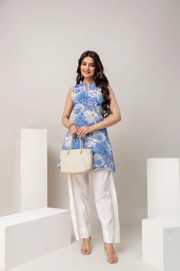 Blue_Pure_Cotton_Premium_Coord_Set_Farsi_For_Women
