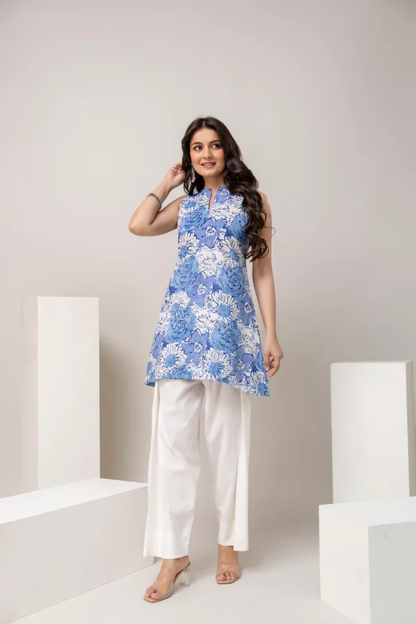Blue_Pure_Cotton_Premium_Coord_Set_Farsi_For_Women