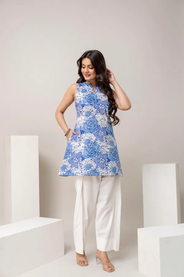 Blue_Pure_Cotton_Premium_Coord_Set_Farsi_For_Women