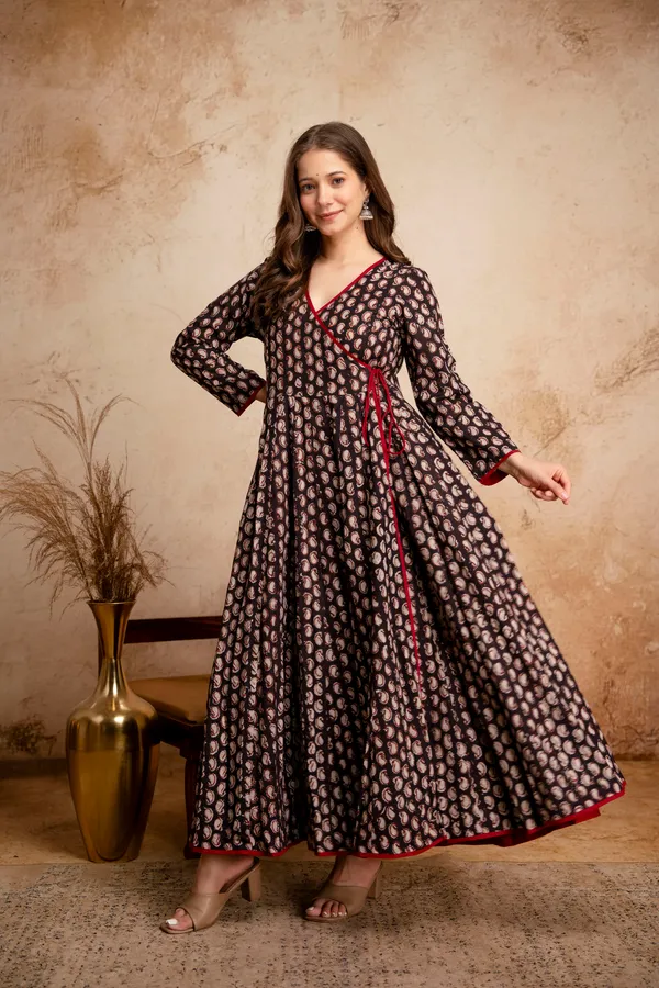 Black_Cotton_Paisley_Print_Wrap_Dress_for_Women