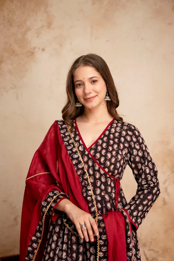 Black_Cotton_Paisley_Print_Wrap_Dress_for_Women