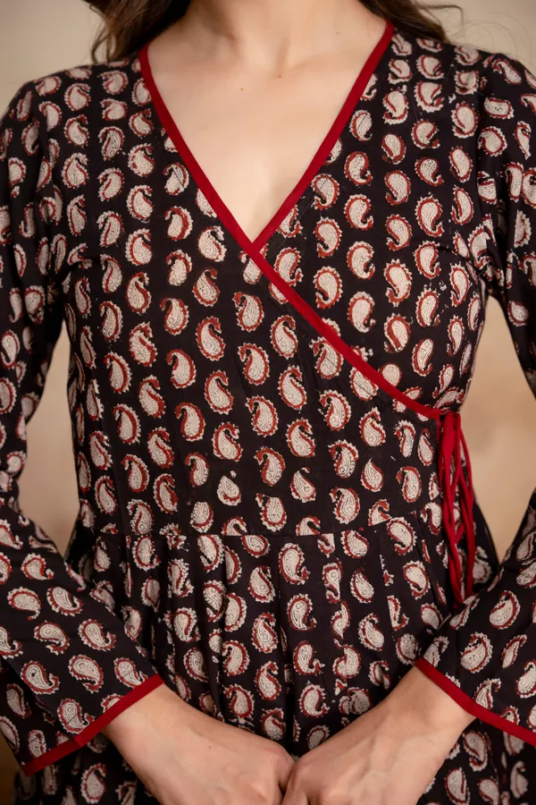 Black_Cotton_Paisley_Print_Wrap_Dress_for_Women
