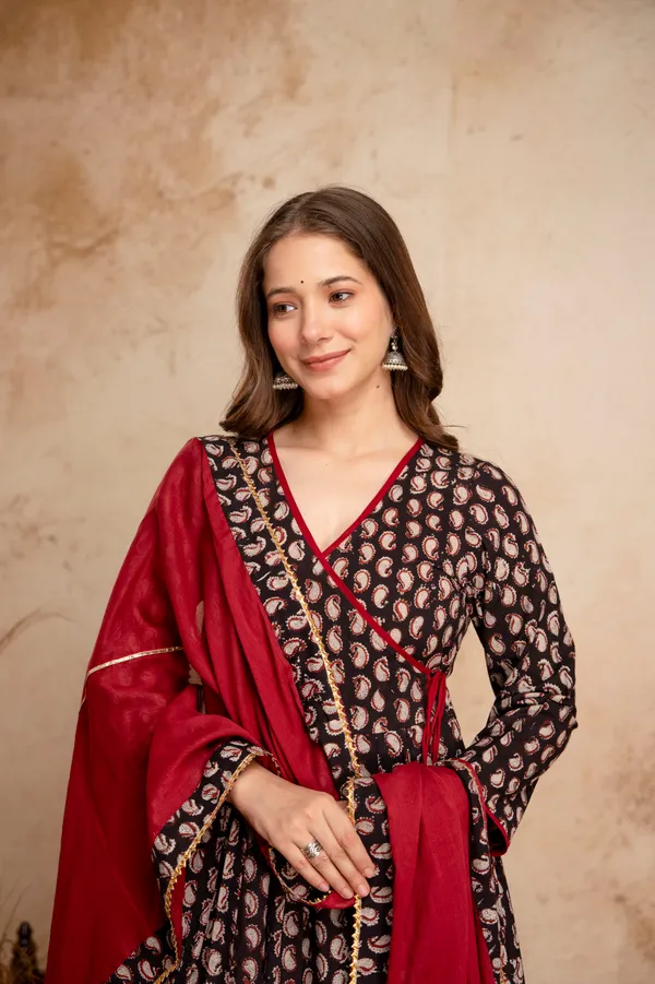 Black_Cotton_Paisley_Print_Wrap_Dress_for_Women