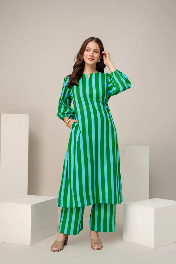 Green_And_Blue_Cotton_Striped_Kurta_for_Women