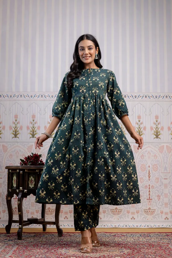Green_Pure_Cotton_Premium_A_Line_Kurta_For_Women