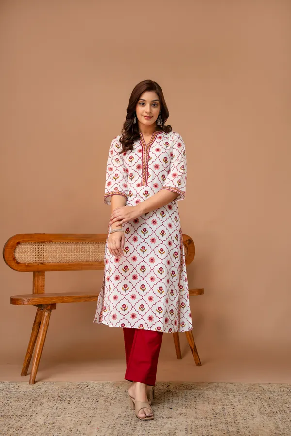 White_And_Pink_Pure_Cotton_Premium_Straight_Suit_For_Women