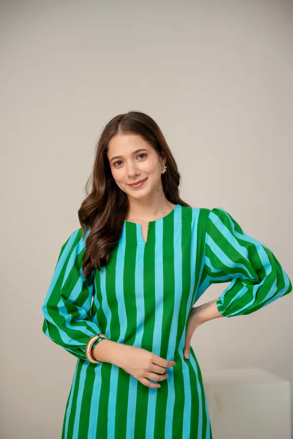 Green_And_Blue_Cotton_Striped_Kurta_for_Women