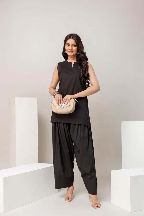 Black_Pure_Cotton_Premium_Coord_Set_Farsi_For_Women