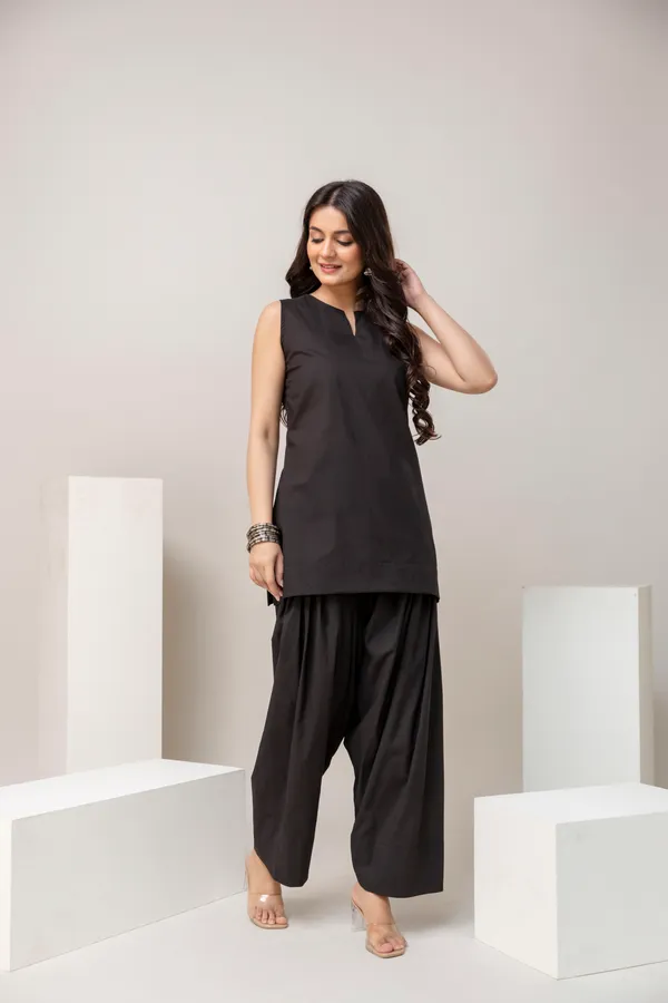 Black_Pure_Cotton_Premium_Coord_Set_Farsi_For_Women