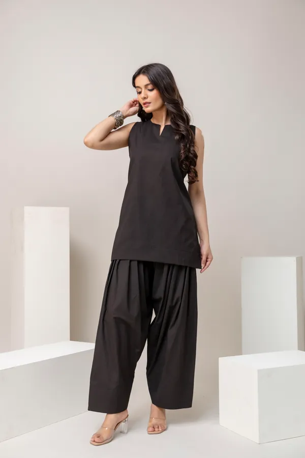 Black_Pure_Cotton_Premium_Coord_Set_Farsi_For_Women