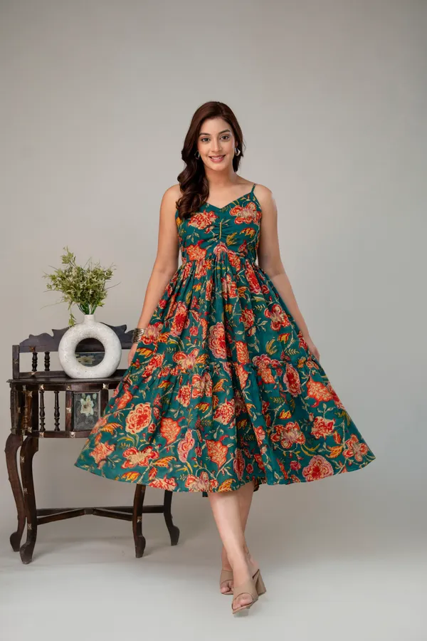 Green_Pure_Cotton_Premium_Midi_Dresses_For_Women