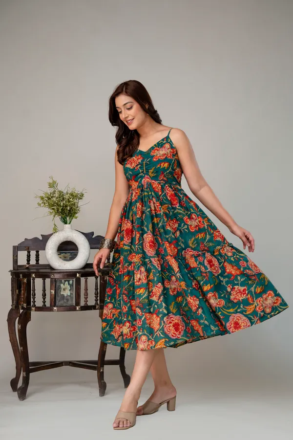 Green_Pure_Cotton_Premium_Midi_Dresses_For_Women