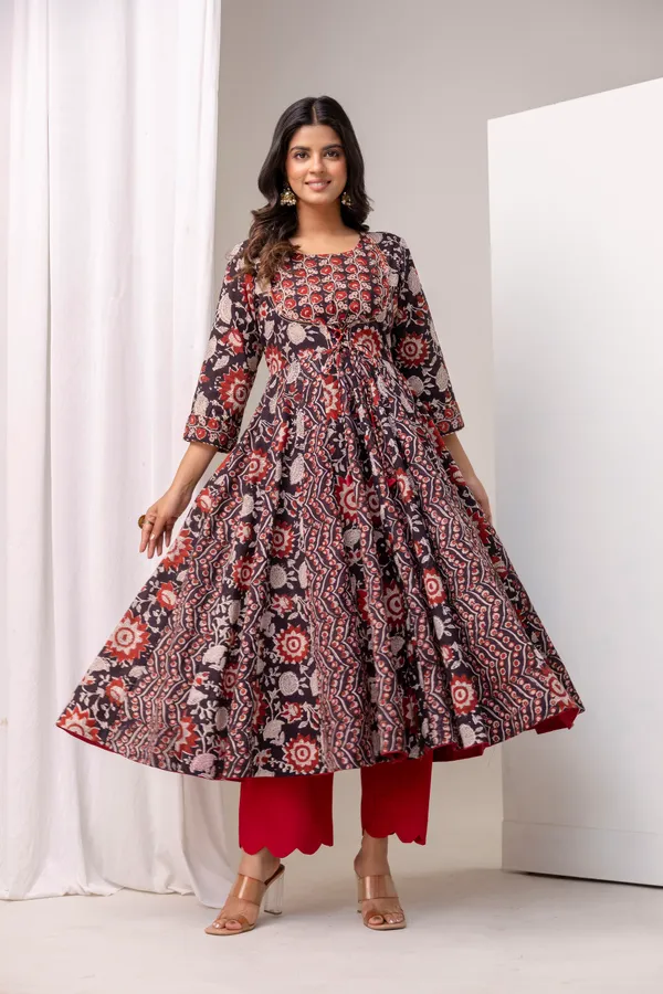 Black_Pure_Cotton_Premium_Angarkha_Set_For_Women