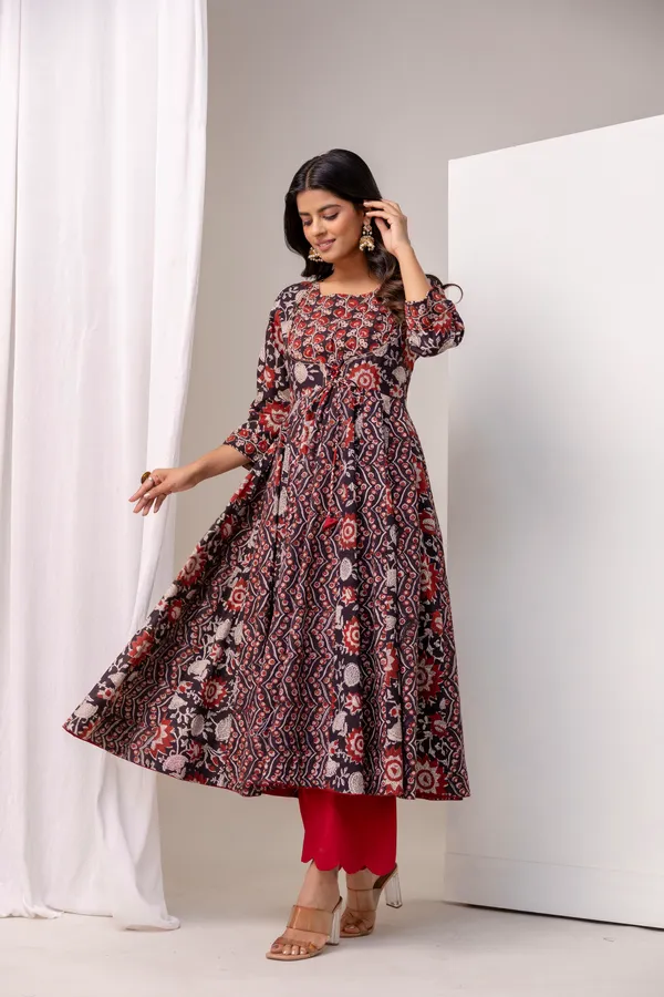 Black_Pure_Cotton_Premium_Angarkha_Set_For_Women