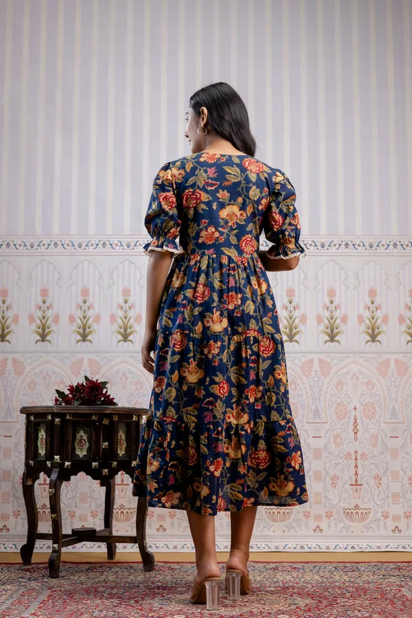 Blue_Pure_Cotton_Premium_Midi_Dresses_For_Women