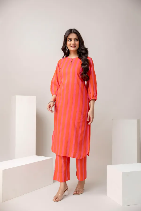 Orange_And_Pink_Pure_Cotton_Premium_Straight_Suit_For_Women