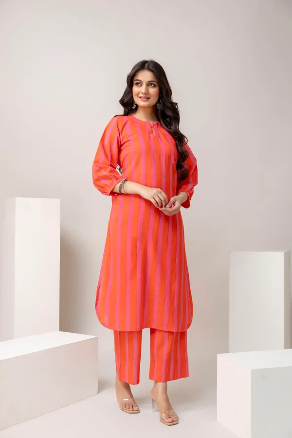Orange_And_Pink_Pure_Cotton_Premium_Straight_Suit_For_Women