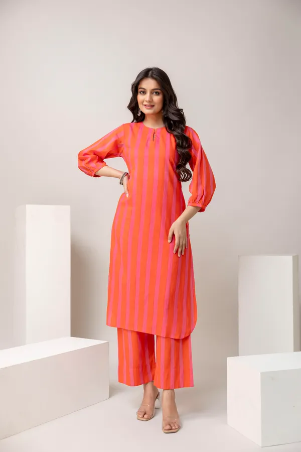Orange_And_Pink_Pure_Cotton_Premium_Straight_Suit_For_Women
