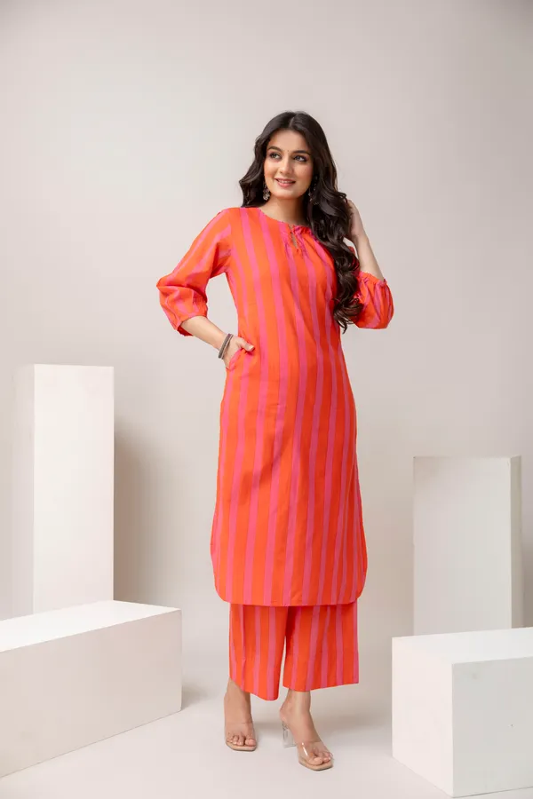 Orange_And_Pink_Pure_Cotton_Premium_Straight_Suit_For_Women