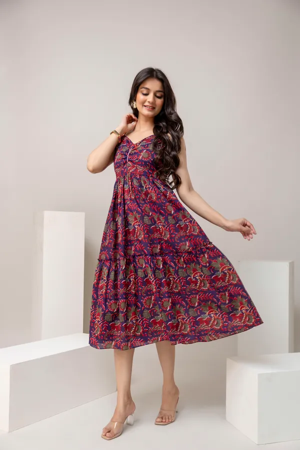 Red_And_Blue_Pure_Cotton_Premium_Midi_Dresses_For_Women