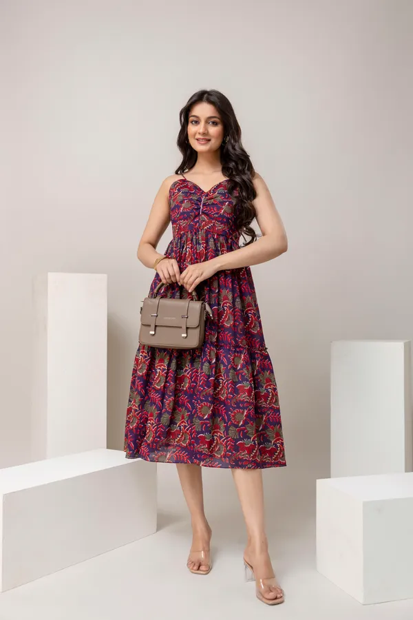 Red_And_Blue_Pure_Cotton_Premium_Midi_Dresses_For_Women