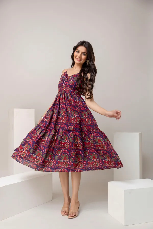 Red_And_Blue_Pure_Cotton_Premium_Midi_Dresses_For_Women
