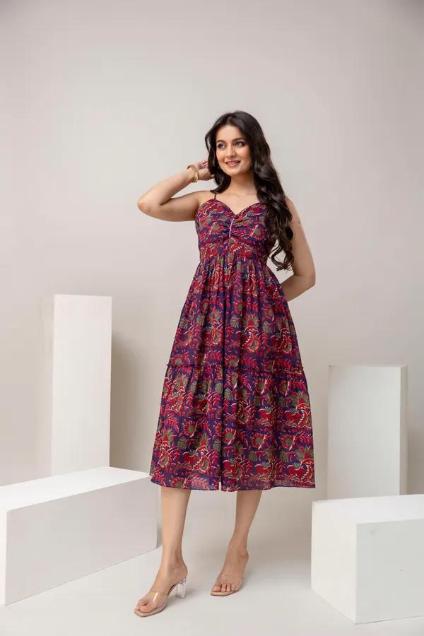 Red_And_Blue_Pure_Cotton_Premium_Midi_Dresses_For_Women