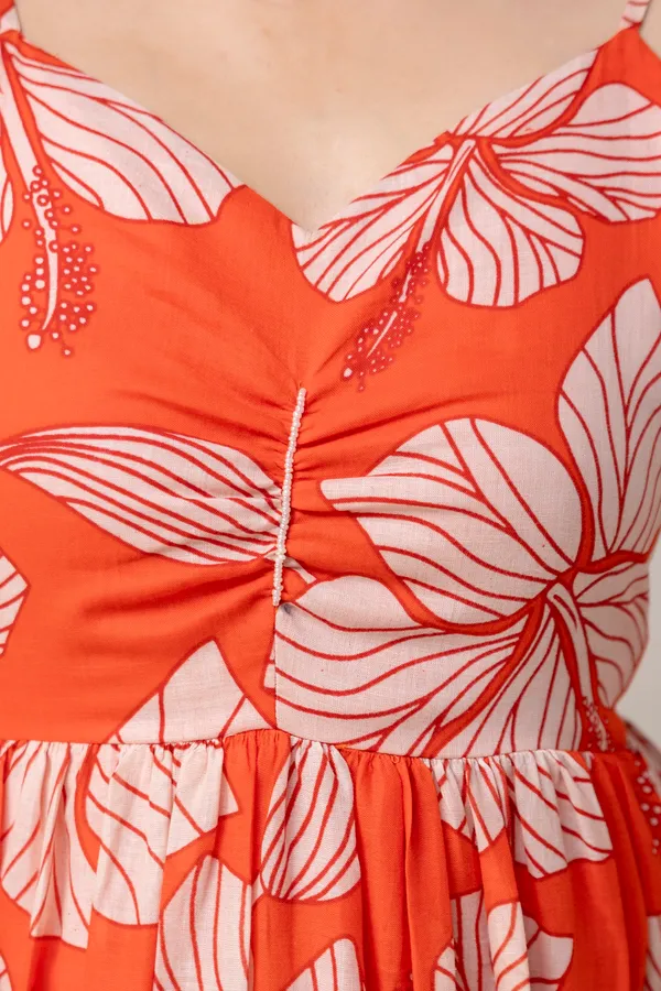 Orange_Pure_Cotton_Premium_Midi_Dresses_For_Women