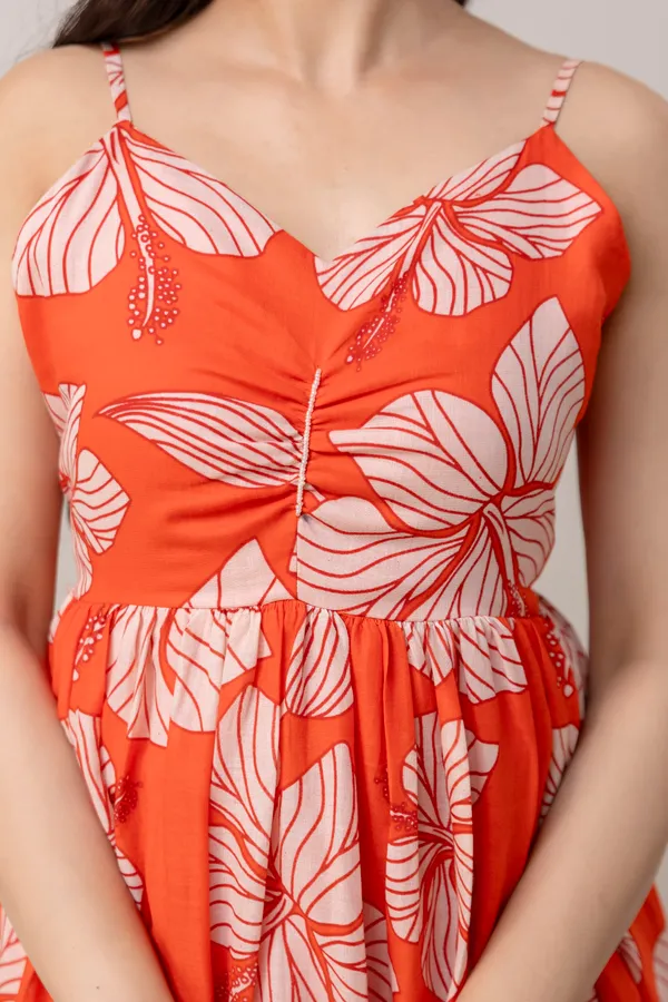 Orange_Pure_Cotton_Premium_Midi_Dresses_For_Women