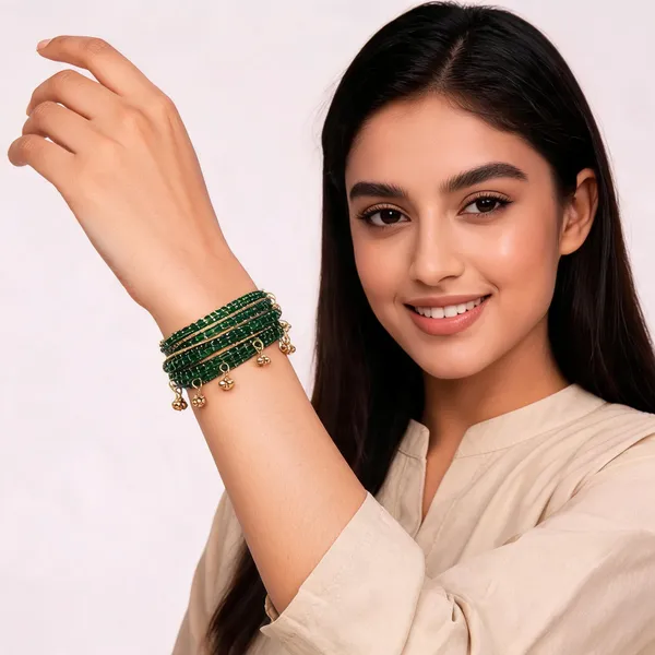 Green_Gold_Glass_Brass_Beaded_Bangle_Set_For_Women