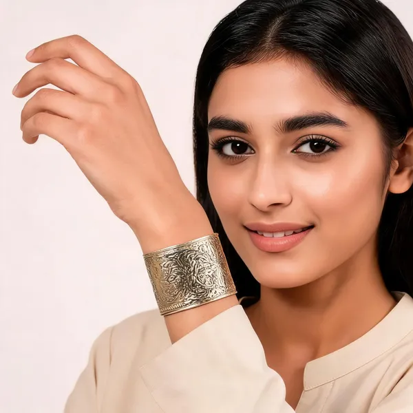 Gold_Tone_Engraved_Cuff_Bracelet_For_Women