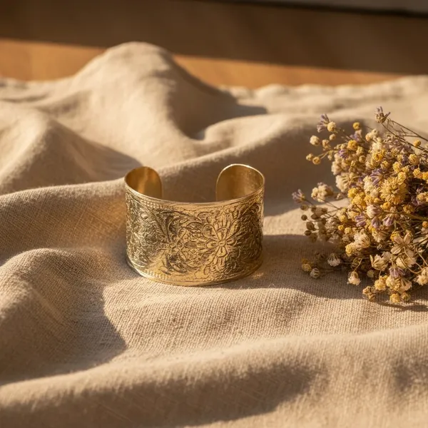 Gold_Tone_Engraved_Cuff_Bracelet_For_Women