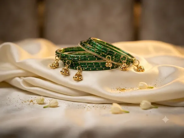Green_Gold_Glass_Brass_Beaded_Bangle_Set_For_Women