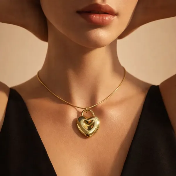 Gold-Tone_Heart_Pendant_Necklace_For_Women