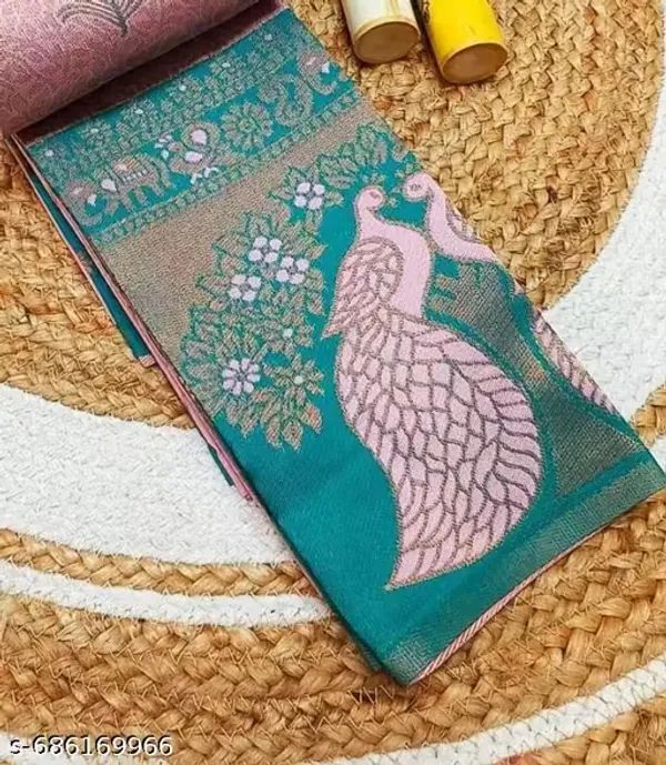 Pastel_Pink_&_Rama_Green_Jacquard_Silk_Saree_–_Royal_Peacock_Pallu_Traditional_Saree_with_Blouse_Piece