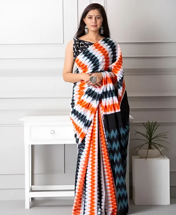 Multicolor_Premium_Linen_With_Elegant_Digital_Print_&_Handcrafted_Jalar_Design_Saree_For_Women
