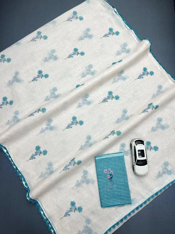 White_Luxury_Linen_With_Elegant_Design_And_Handmade_Finish_Saree_For_Women