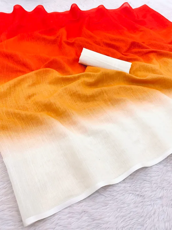 Multicolor_Luxury_Linen_With_Premium_Quality_Fabric_&_Blouse_Saree_For_Women