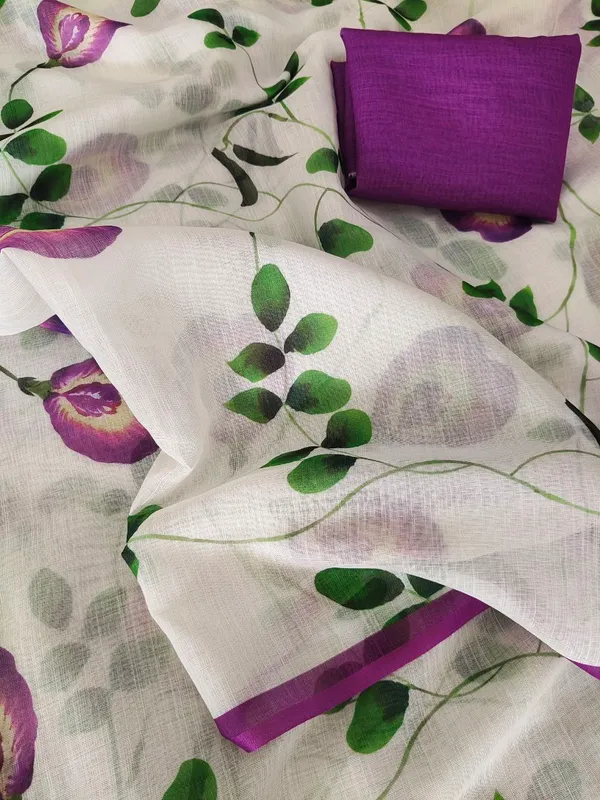 White_Premium_Linen_With_Stylish_Print_And_Luxury_Feel_Saree_For_Women