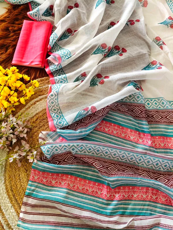 Multicolor_Premium_Linen_With_Handcrafted_Jalar_&_Soft_Fabric_Saree_For_Women_(Pack_Of_2)