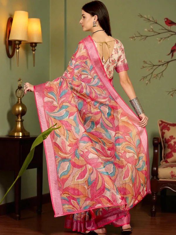 Rosé_Petal_Symphony_LINEN_Saree