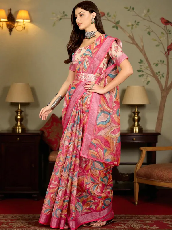 Rosé_Petal_Symphony_LINEN_Saree