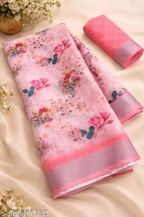Rose_Pink_Floral_LINEN_Saree_for_Women_|_Designer_Festive_&_Party_Wear_Saree