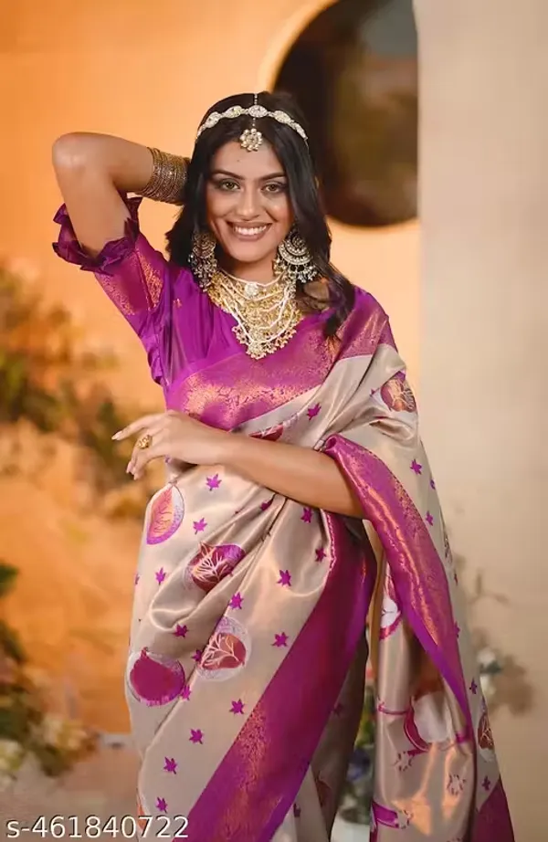 Royal_Magenta_&_Champagne_Gold_Banarasi_Silk_Saree_with_Intricate_Zari_Work