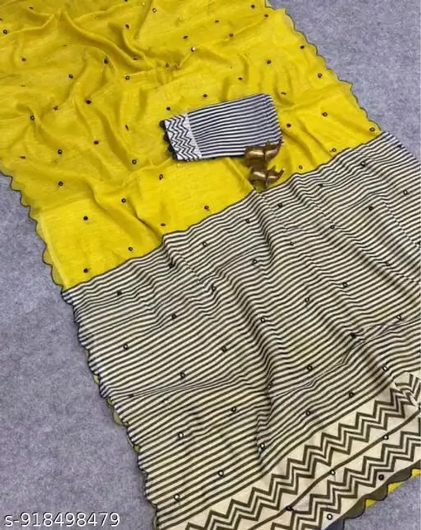 Pure_Linen_Cotton_Saree_For_Women_|_premium_|_Running_Blouse_Piece