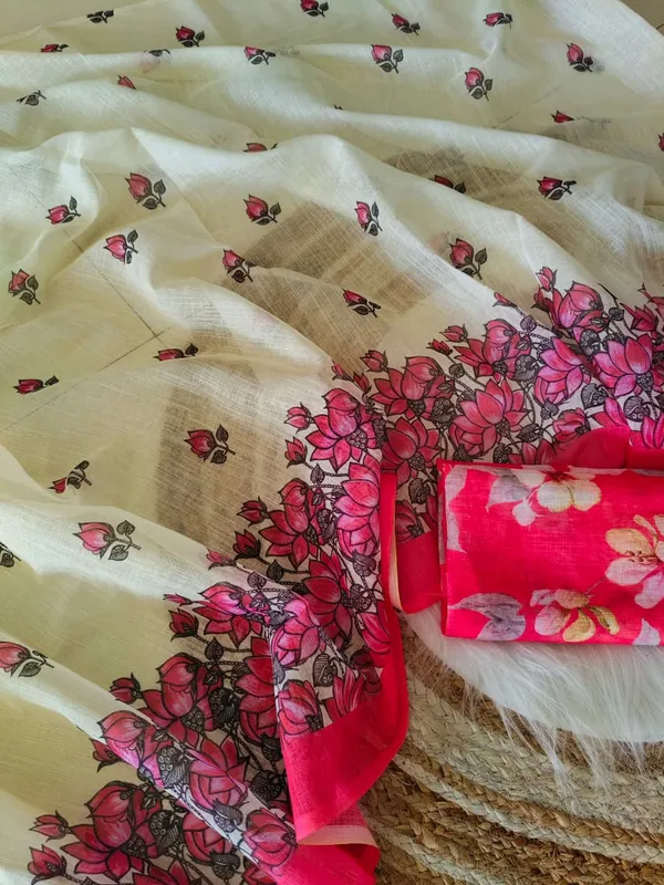 Sunlit_Ivory_Bloom__|_____premium__linen_saree